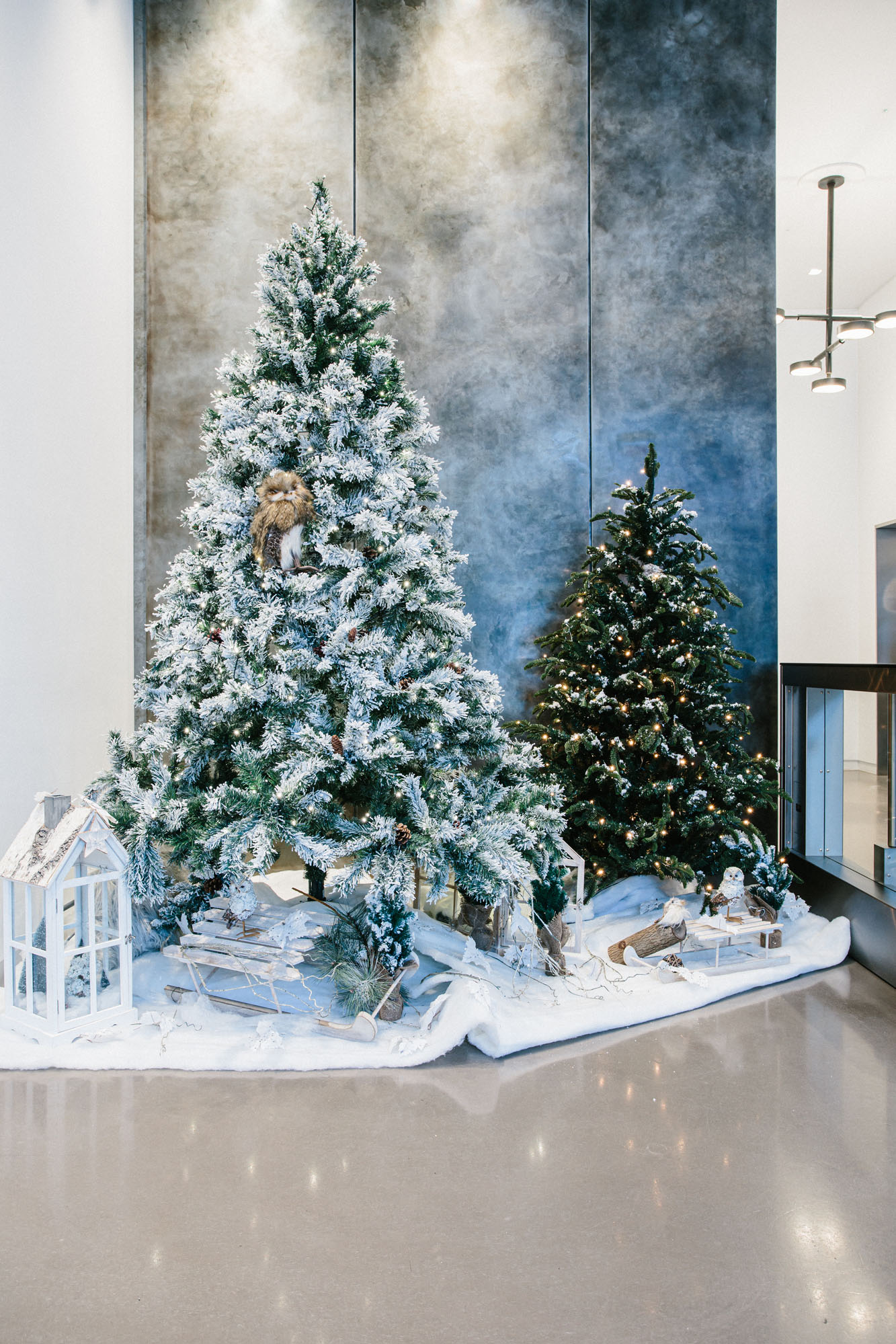 christmas tree display in office