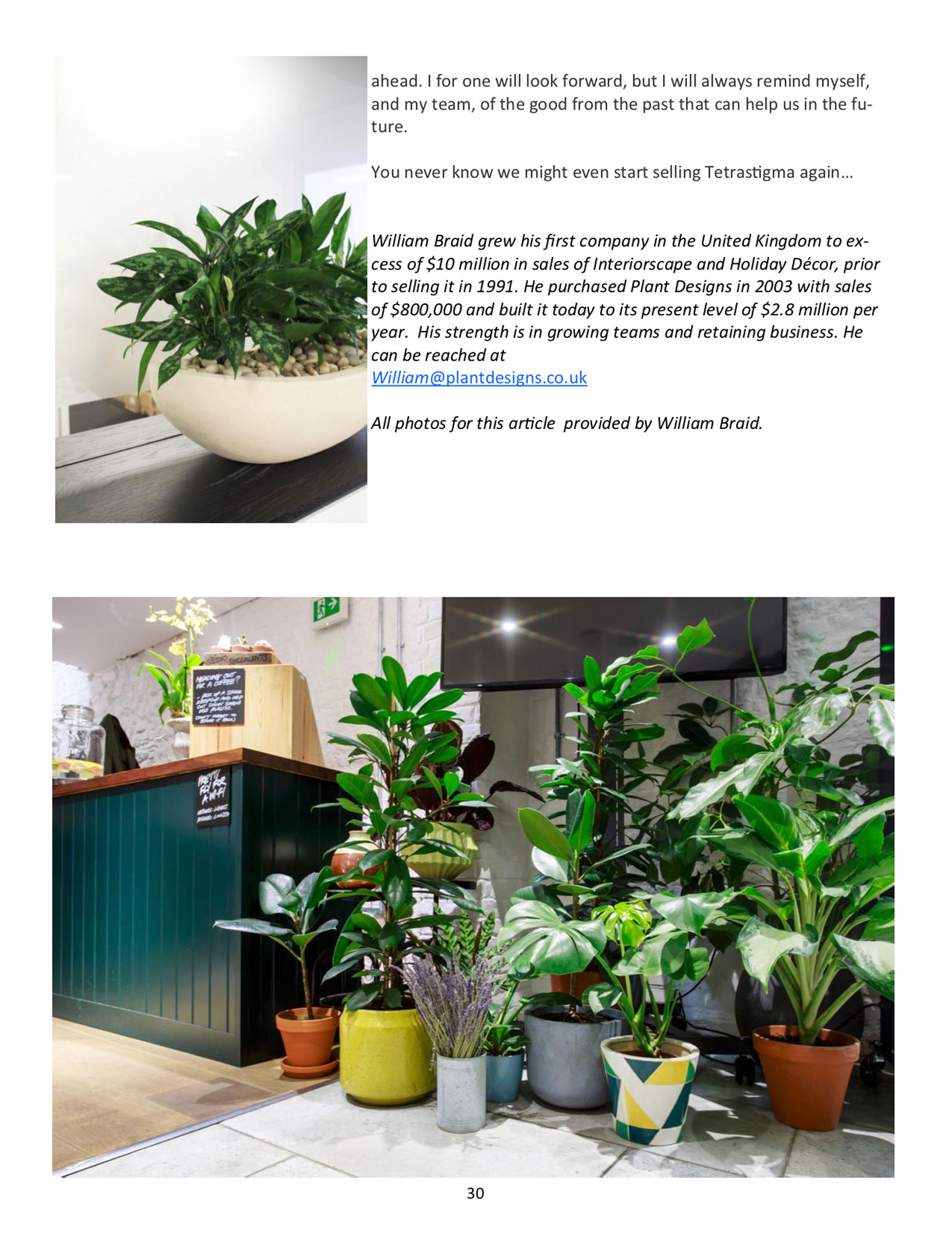 plant designs news article