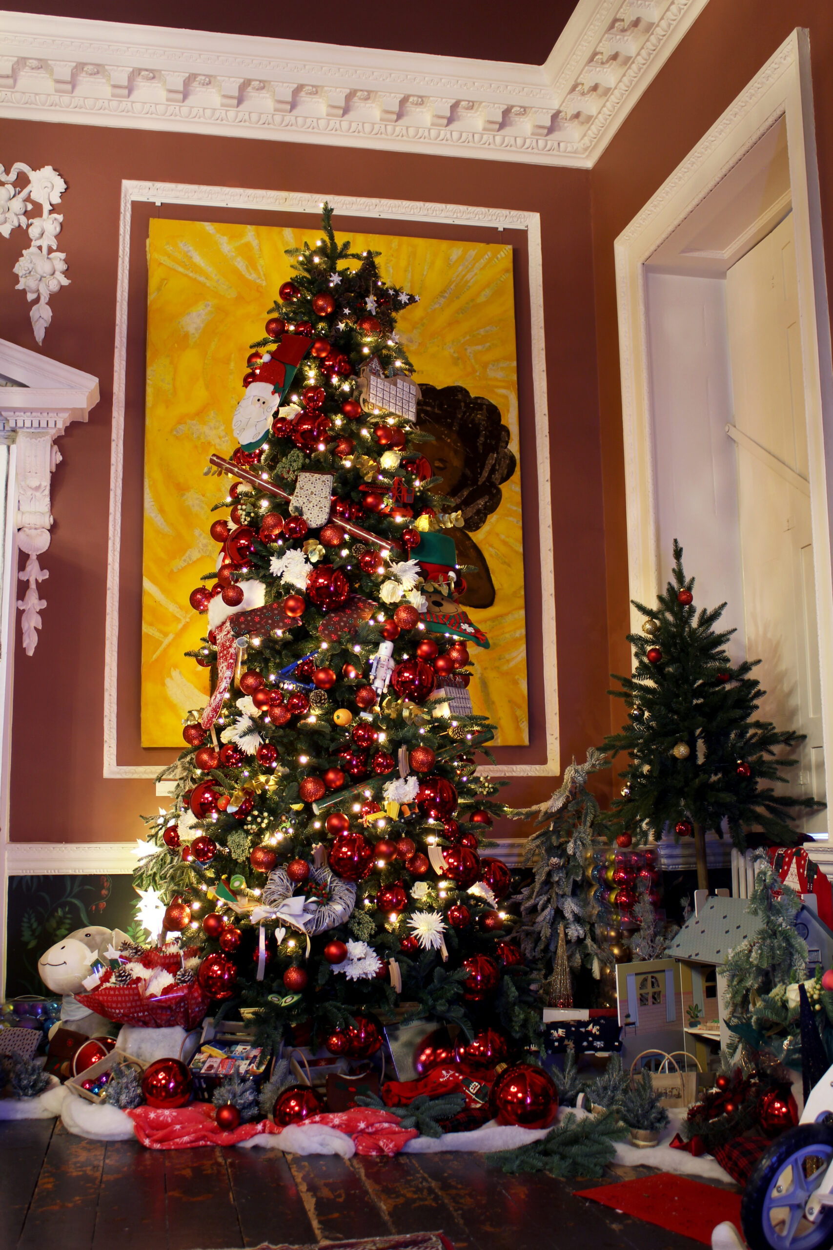 christmas tree in house corner