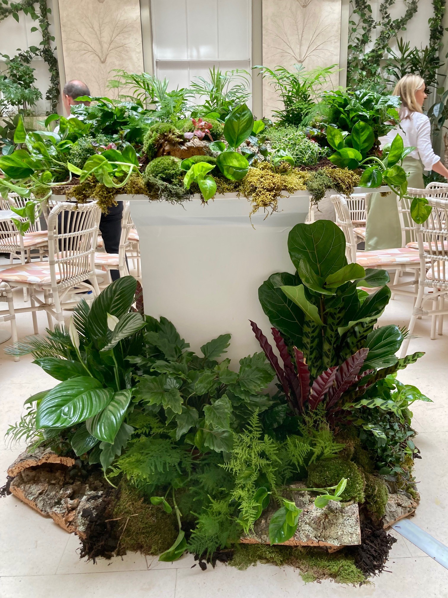 Live planting in a bright event space